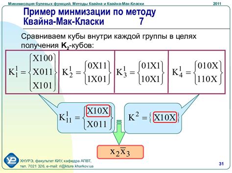 Алгоритм Квайна-Мак-Класки для минимизации