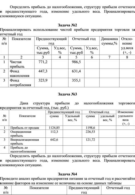 Анализы предшествующего года