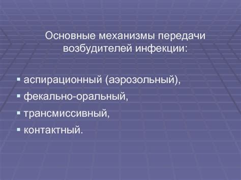 Аспирационный механизм передачи: основные принципы и применение