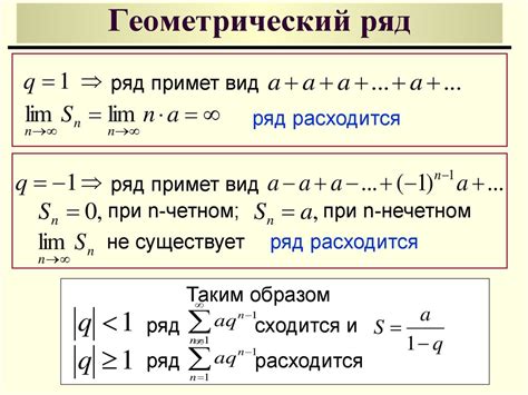 Бесконечные ряды и их свойства