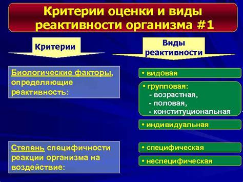 Биологические последствия пониженной реактивности