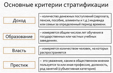 Важность использования критериев стратификации