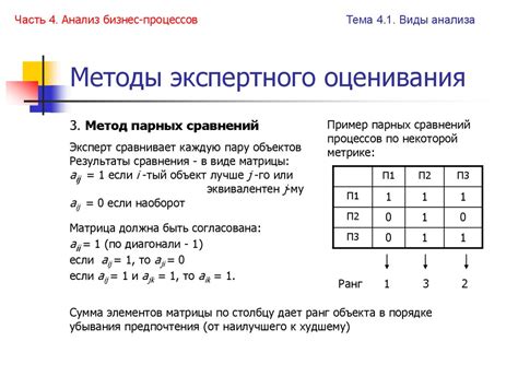 Важность попарного сравнения