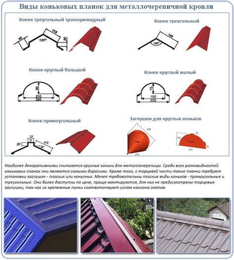 Виды коньков для кровли