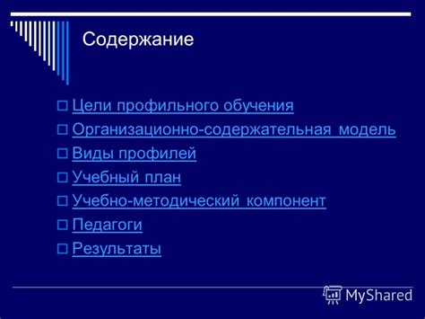 Виды профилей обучения