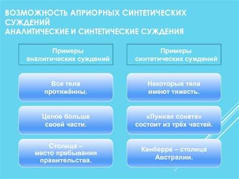 Влияние априорных синтетических суждений на науку