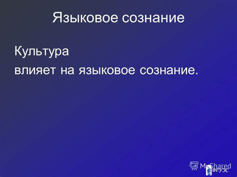 Влияние на языковое сознание