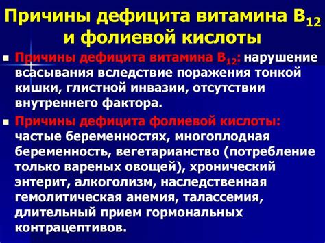 Влияние повышенного уровня фолиевой кислоты