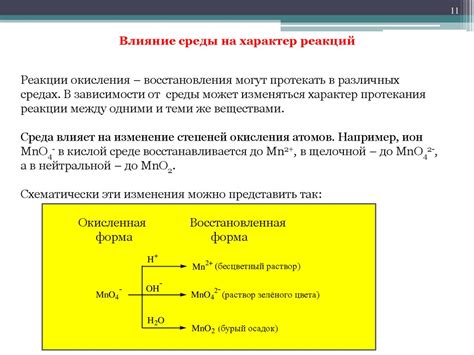 Влияние позиции окисления восстановления на химические реакции