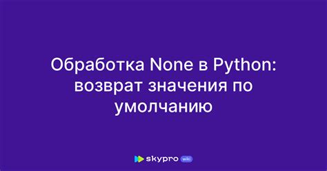 Возможности использования значения none