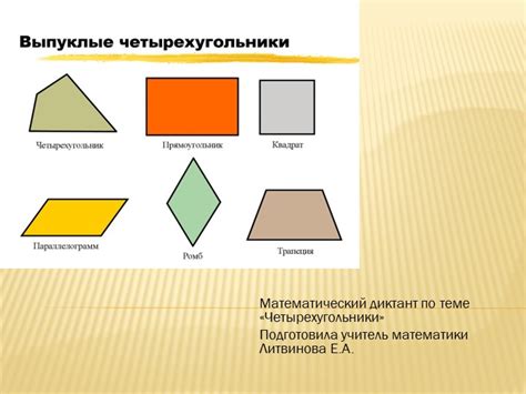 Выпуклые четырехугольники в геометрии