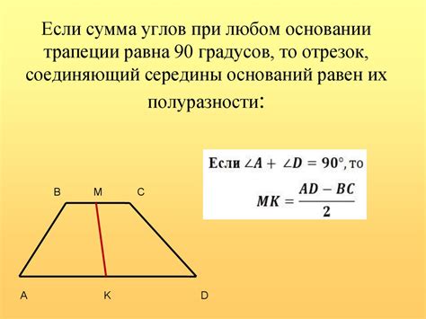 Геометрические свойства трапеции и их отношение к параллельности оснований