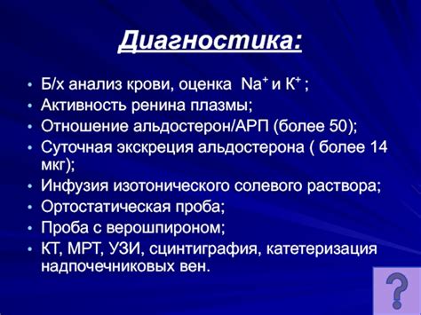 Диагностика повышенного ренина