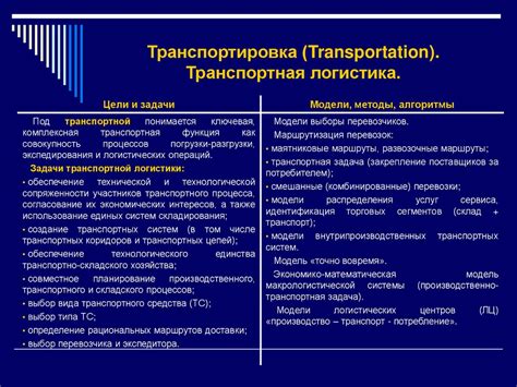 Задачи транспортной компании