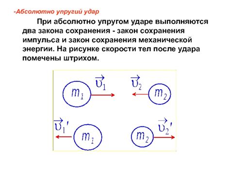 Законы сохранения при абсолютно упругом столкновении