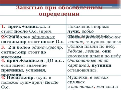 Запятые при определении и пояснении: