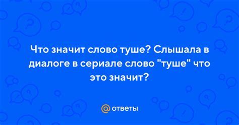 Значение "туше" в сленге