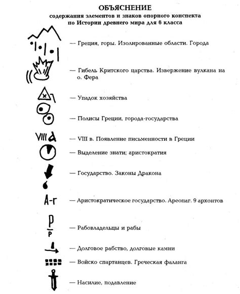 Значение конспекта по истории 6 класса