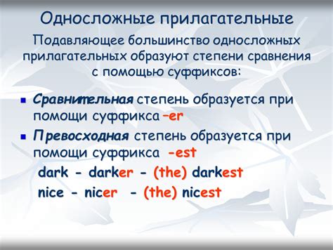 Значение односложных прилагательных в контексте образования прилагательных с помощью суффиксов