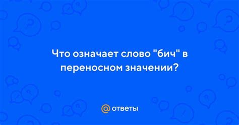 Значение слова "бич" в современном русском языке