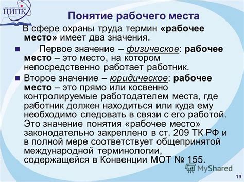 Значение сохраненного рабочего места