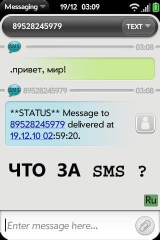 Значение статуса "доставлено" в сообщении Status Message to Delivered At