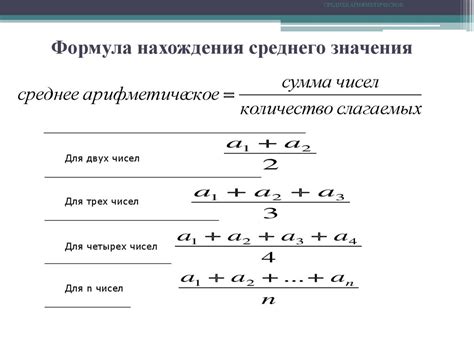 Значение формулы среднего значения в математике