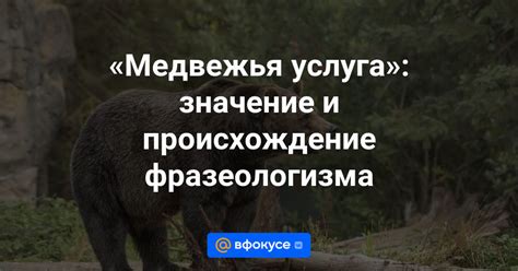 Значение фразеологического оборота "медвежья услуга"