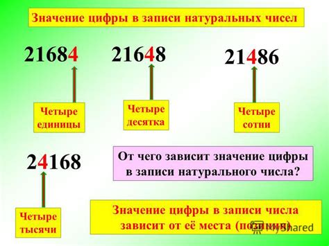 Значение цифры в первом разряде числа