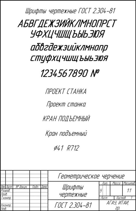 Значение чертежного шрифта в графической верстке