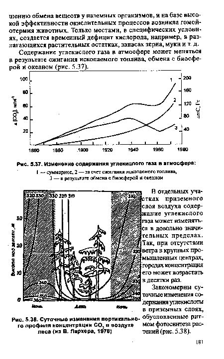 Изменение поглощения углекислого газа