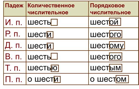 Изменение формы количественных числительных