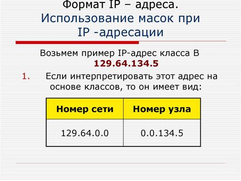 Использование IP-адресов