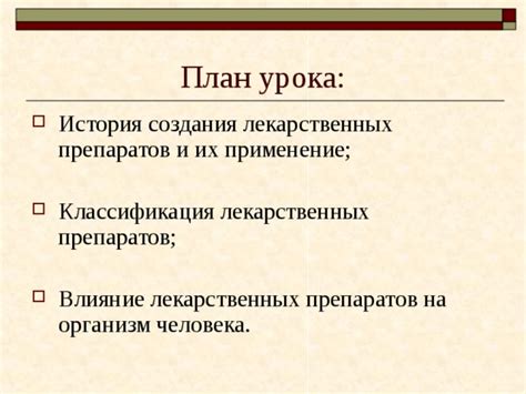 История препаратов и их применение