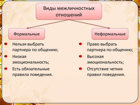 Какие виды неформальных отношений существуют?