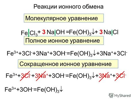 Какие компоненты входят в молекулярное уравнение реакции?