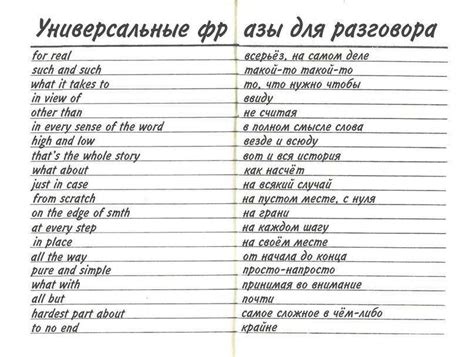 Какие фразы и слова широко используются на английском языке и их перевод