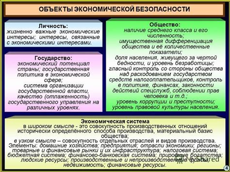 Какие элементы исключаются из экономической безопасности