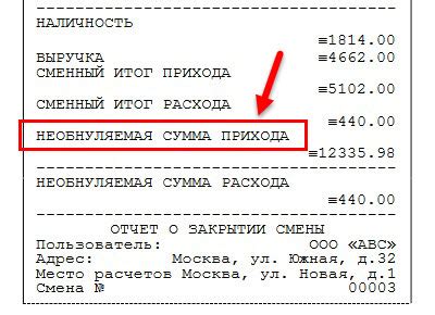 Как необнуляемая сумма на начало смены влияет на работу?