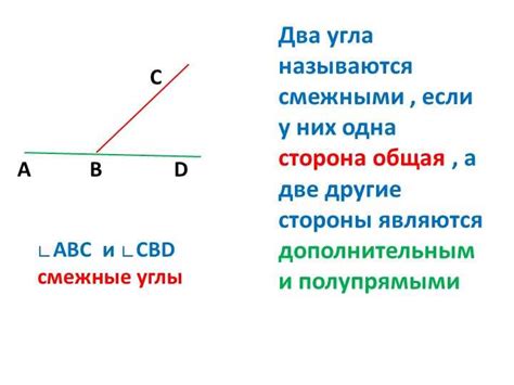 Как определить смежные углы в геометрии?