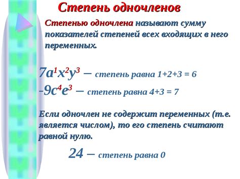 Как определить стандартный одночлен?