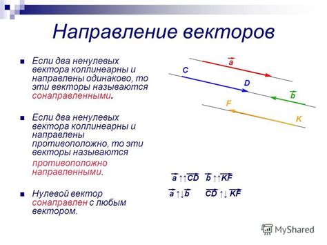 Как определяется направление векторной величины?