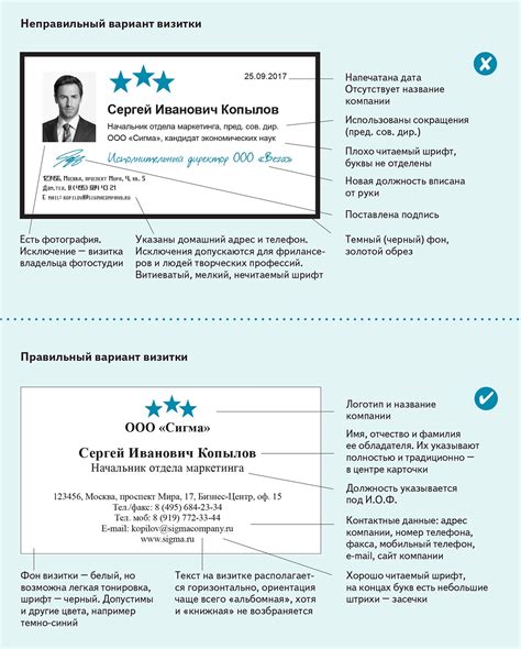 Как правильно заполнить визитную карточку