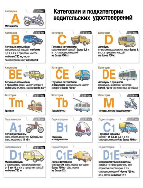 Категории водительских прав