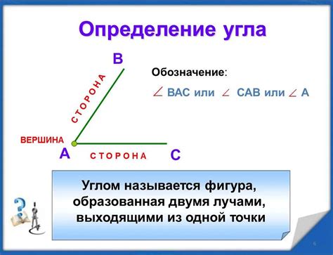 Классификация углов по величине и положению