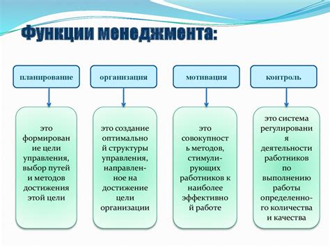 Ключевые понятия в отрасли управления