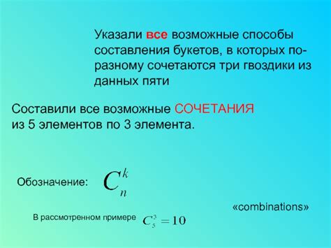 Ключевые элементы составления сочетания