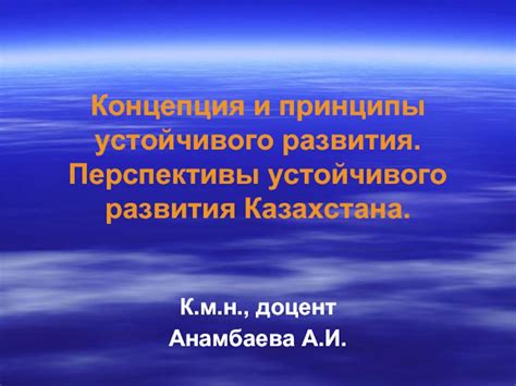 Концепция и перспективы