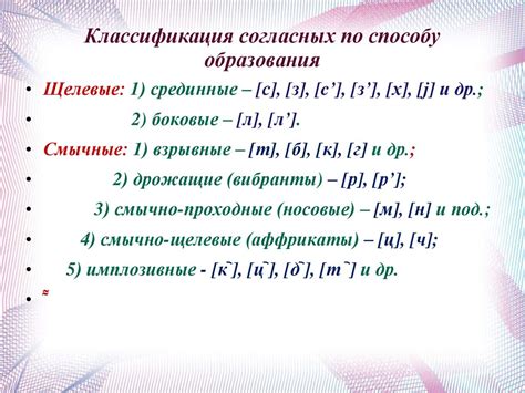 Места образования фрикативных согласных звуков