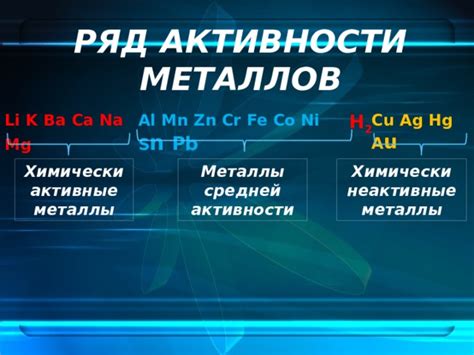 Металлы средней активности: особенности и характеристики